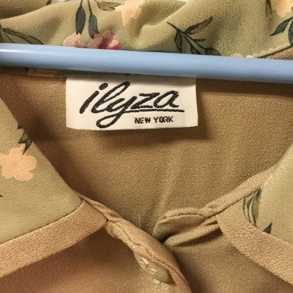 Vintage Ilyza light green top w/attached scarf - Picture 7 of 8